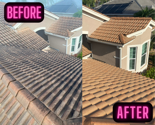 roof cleaning before after combo 1 roof cleaning before after